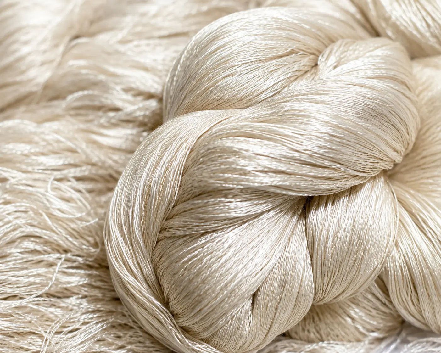 Lustrous viscose fibre showing its reflective finish